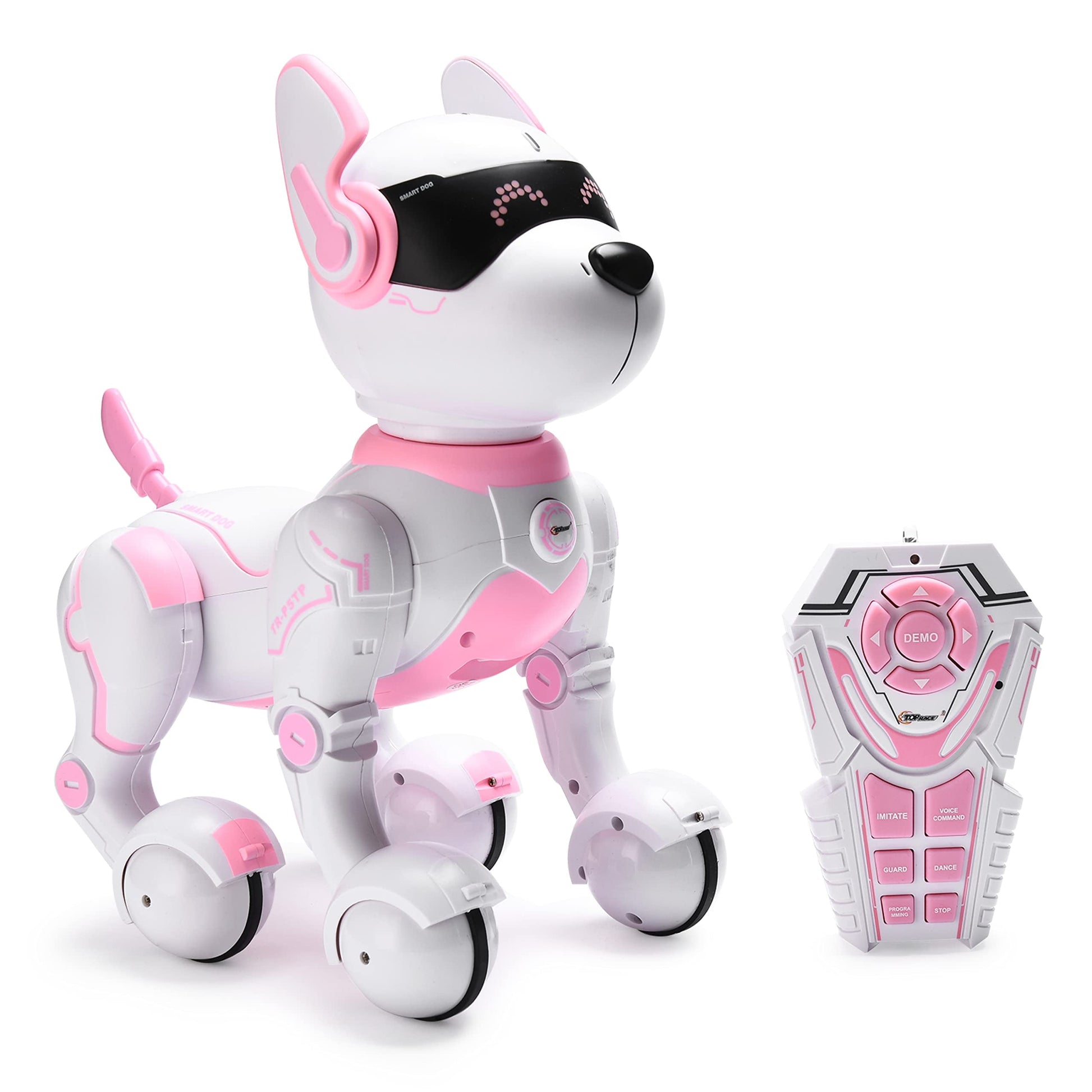 Remote Control Robot Dog Toy Touch Edition - Pink, Voice Control, Kids 3-10Y