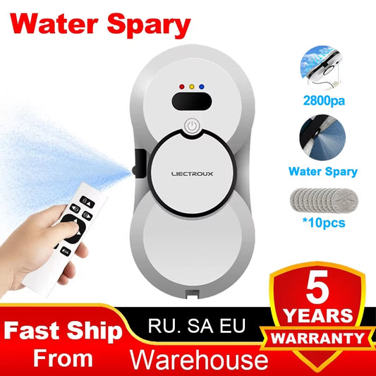 Window Cleaning Robot  HCR-10 Water Spraying Ultrathin Robot Window Cleaner, Auto Electric Glass Wet Mop, Smart Memory