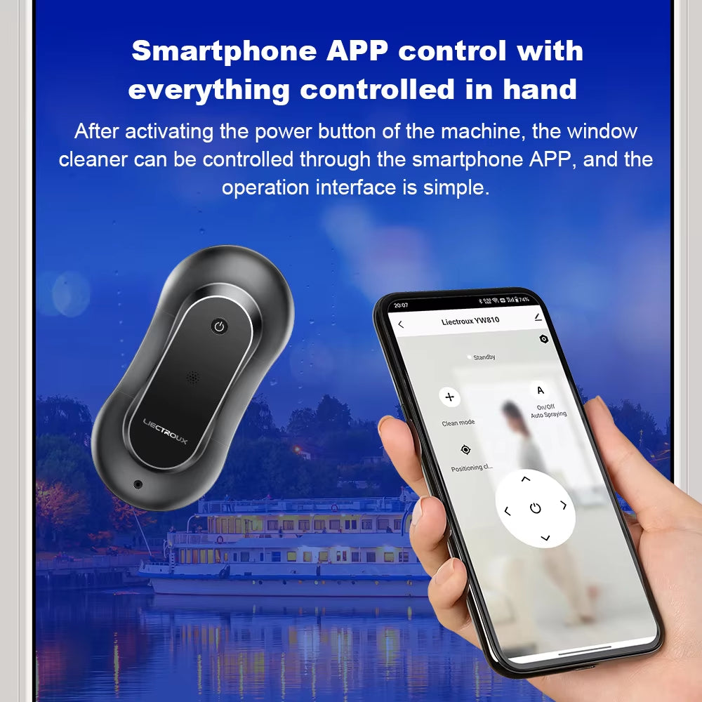 Window Cleaning Robot  Yw810,Dual Water Spray,Smart Memory, Laser Sensor,Home Glass Floor Wall Robot Window Cleaner
