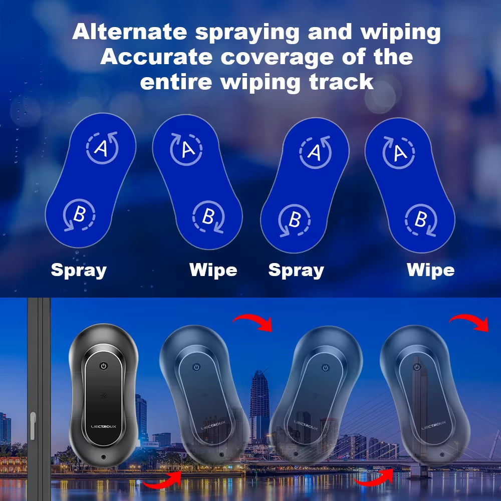 Window Cleaning Robot  Yw810,Dual Water Spray,Smart Memory, Laser Sensor,Home Glass Floor Wall Robot Window Cleaner