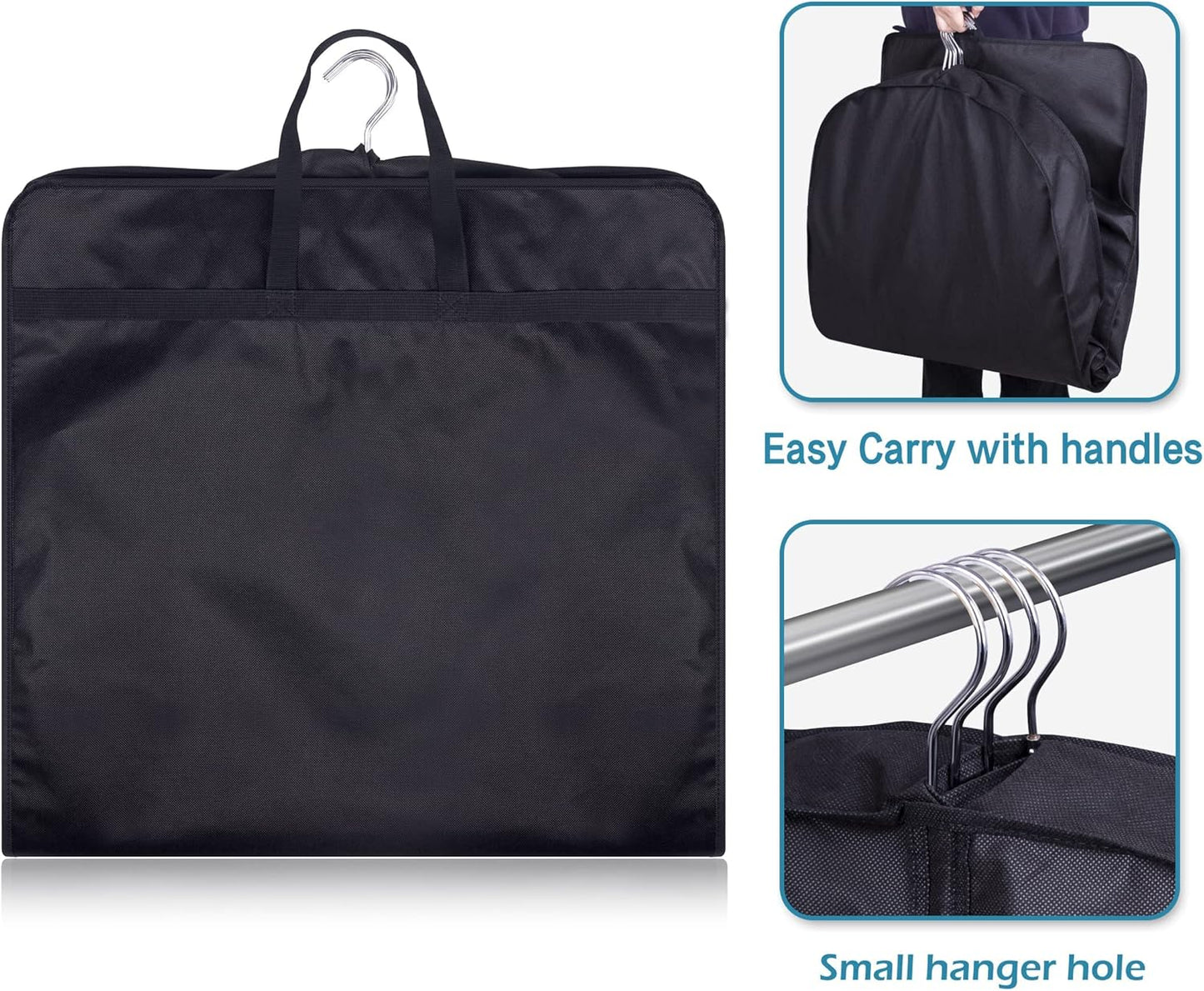 43" Suit Bags for Closet Storage and Travel, Gusseted Hanging Garment Bags for Men Suit Cover with Handles for Clothes, Coats, Jackets, Shirts（3 Packs）