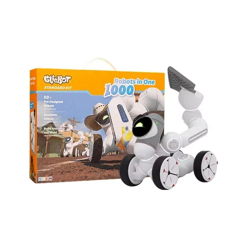 Clicbot Intelligent Robot Electronic AI Program Modular Pet Robot Desktop Puzzle Toy Splicing Accompany Christmas Child Gifts