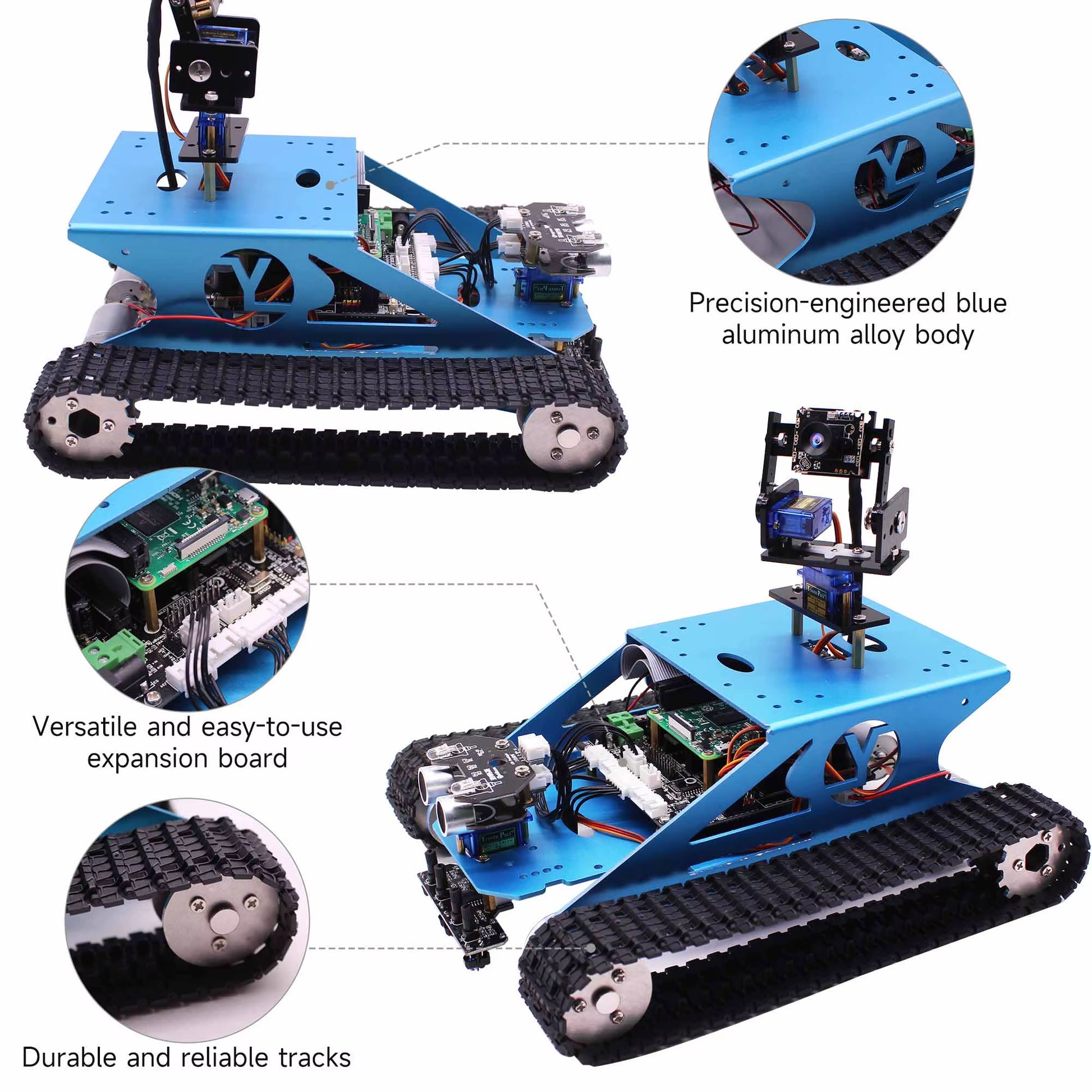 Smart Tank Robot Car Kit for Raspberry Pi 4B DIY Programmable Education with Teens Adults AI Electronic Set Compatible Arduino