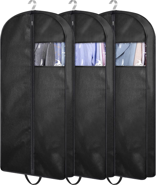 43" Suit Bags for Closet Storage and Travel, Gusseted Hanging Garment Bags for Men Suit Cover with Handles for Clothes, Coats, Jackets, Shirts（3 Packs）