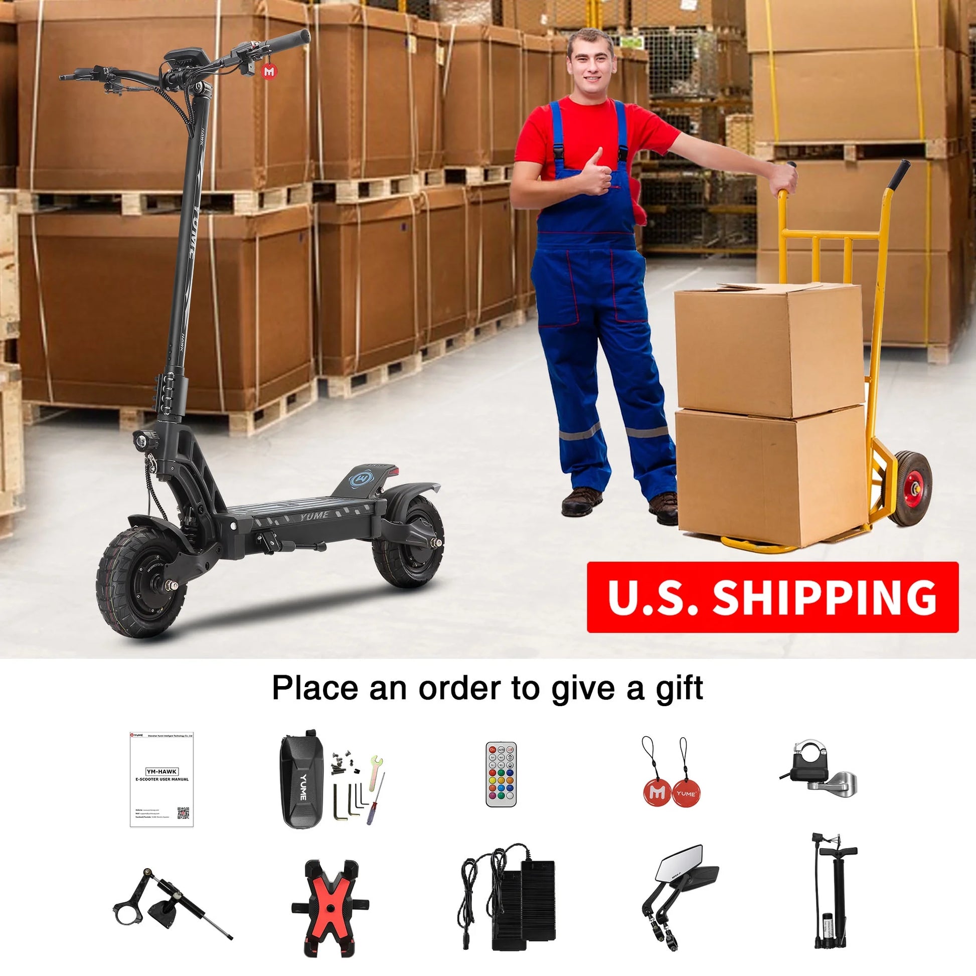 Hawk Dual Motor Electric Scooters for Adults 2400W 43MPH 43Miles Long Rang E-Scooter