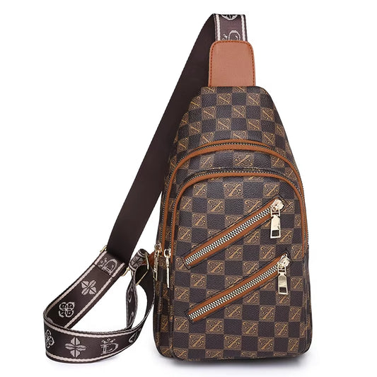 New Fashion Men'S Urban Travel Chest Bag Trend Design PU Adjustable Leather Men Shoulder Bag Phone Sling Crossbody Bags for Men