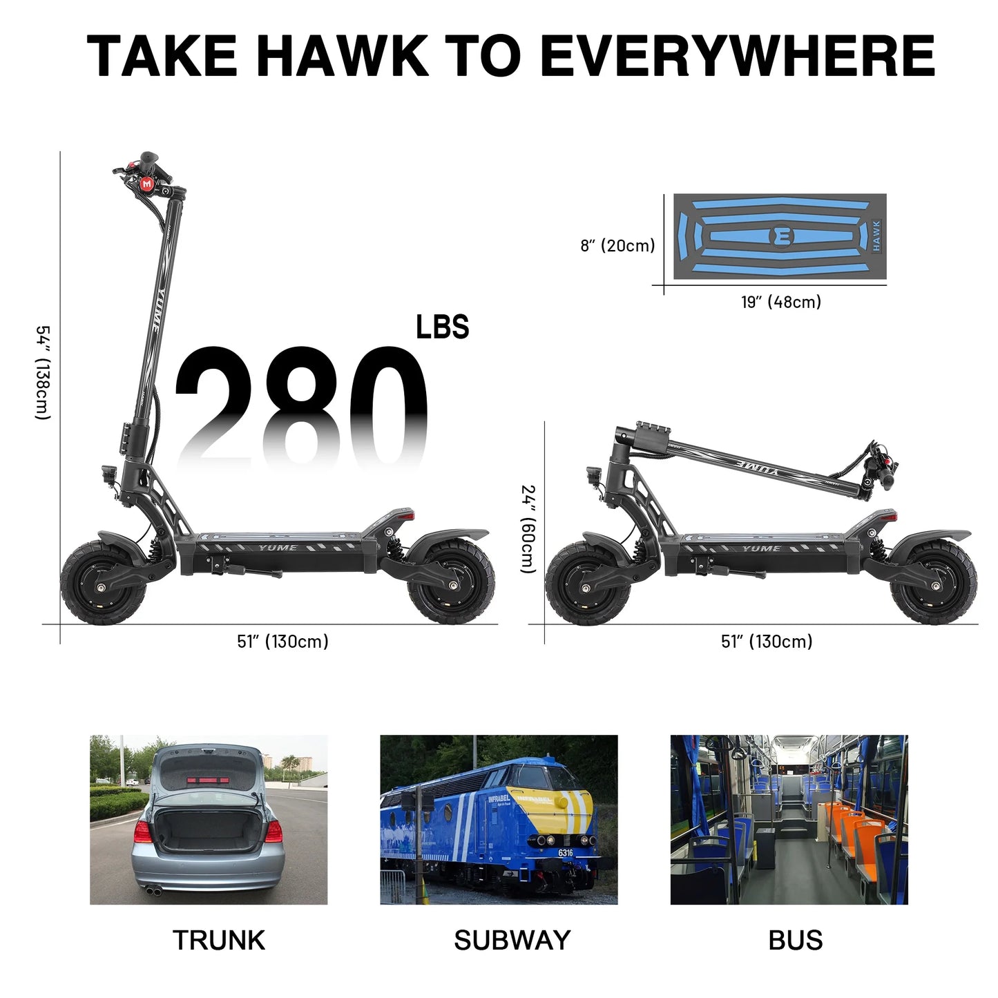 Hawk Dual Motor Electric Scooters for Adults 2400W 43MPH 43Miles Long Rang E-Scooter