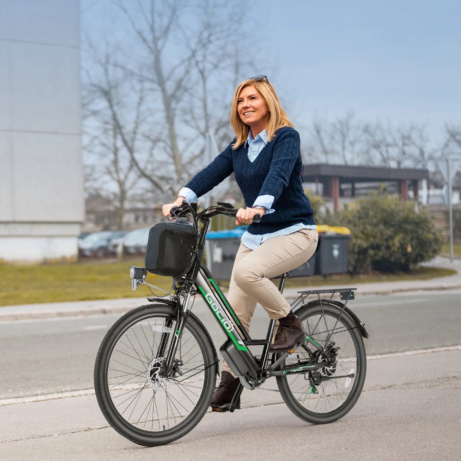500W 26" Electric Bike 48V Removable Battery Electric Bicycle for Adults, 19.8Mph Cruiser Ebike, Electric Commuter Bike Low Step Frame, Shimano 7 Speed for Men Women Senior UL2849