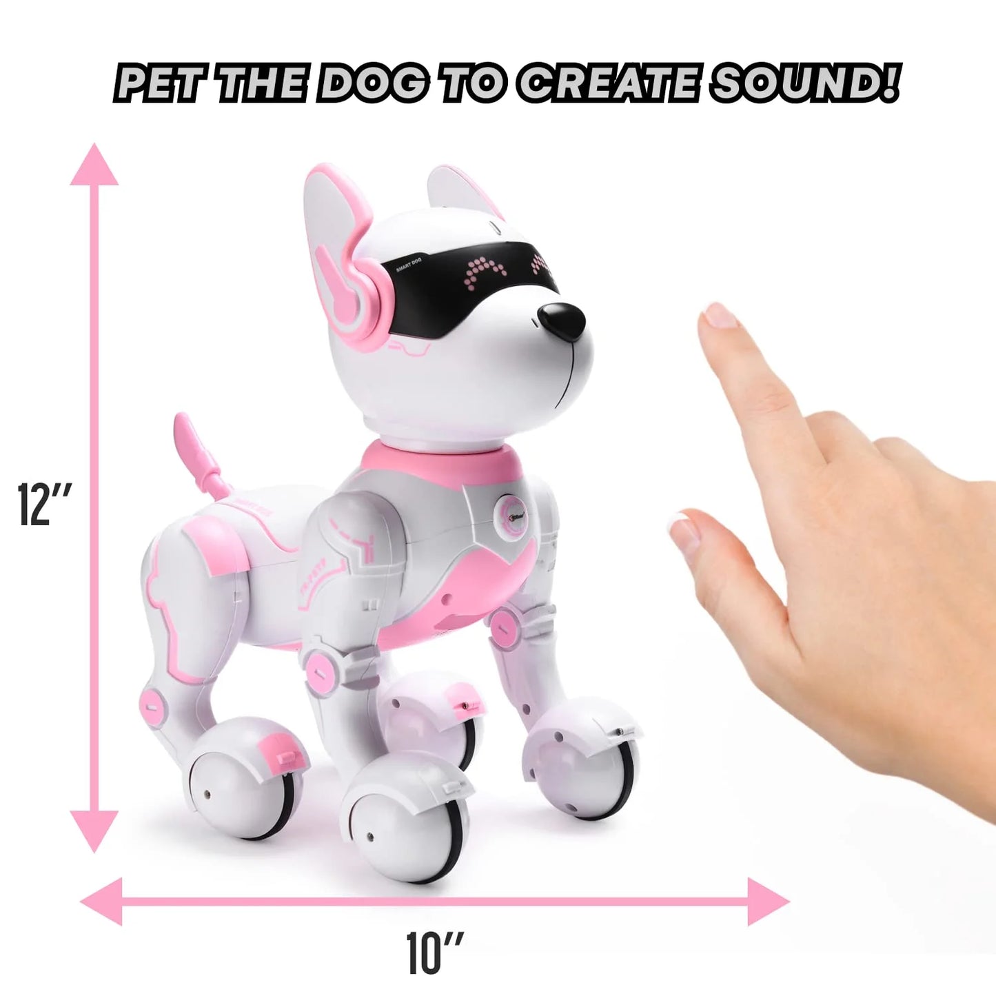 Remote Control Robot Dog Toy Touch Edition - Pink, Voice Control, Kids 3-10Y