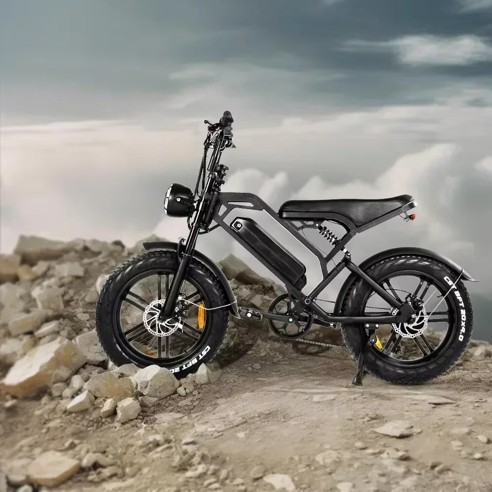 Ebike V20 1000W 48V 20AH Back Seat Fat Tire Electric Bike Beach Cruiser Off-Road Electric Bike Adult Mountain Electric Bike