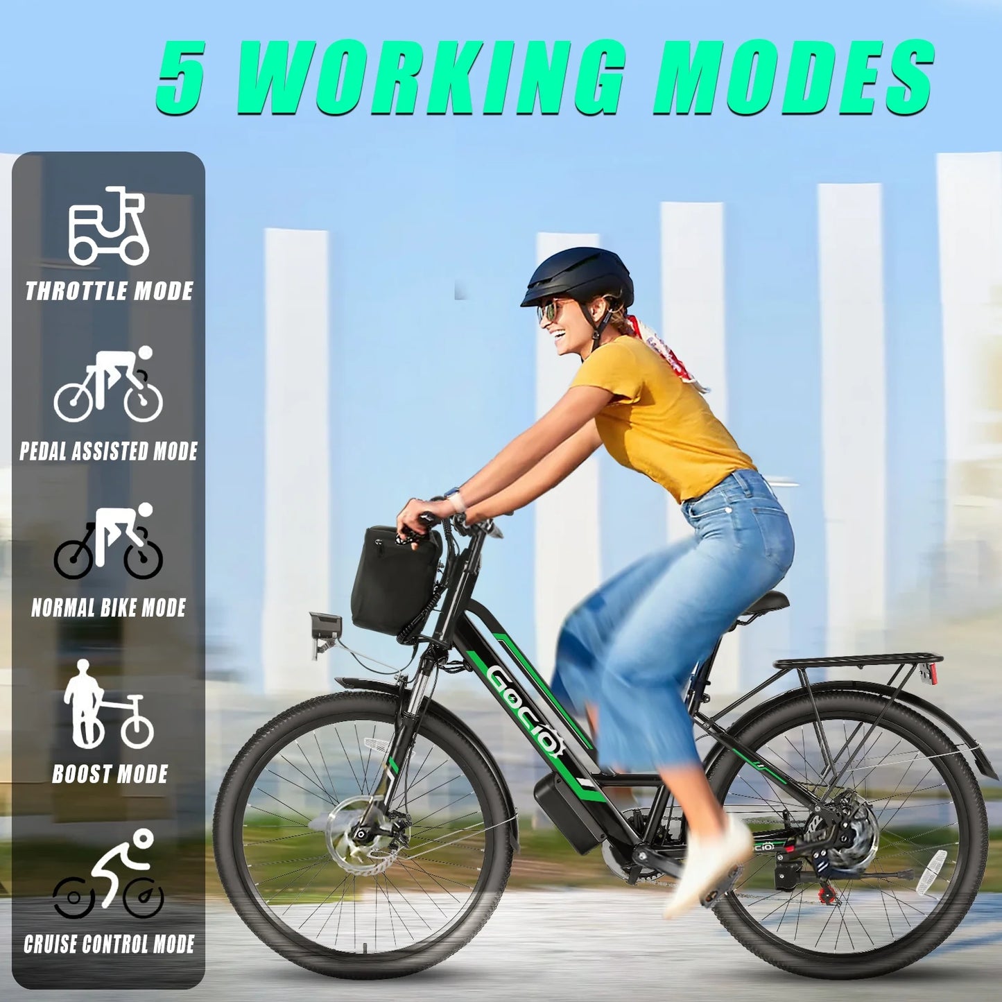 500W 26" Electric Bike 48V Removable Battery Electric Bicycle for Adults, 19.8Mph Cruiser Ebike, Electric Commuter Bike Low Step Frame, Shimano 7 Speed for Men Women Senior UL2849
