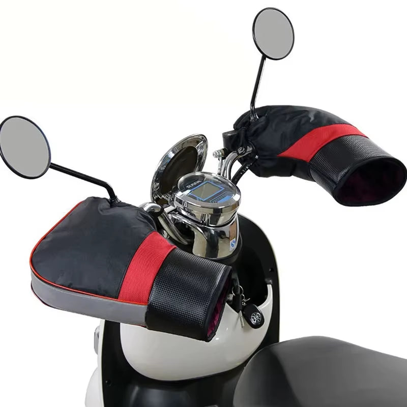Motorcycle Gloves Waterproof Windproof Winter Warm Gloves Motor Scooter Electric Vehicles Reflective Motocross Handlebar Gloves